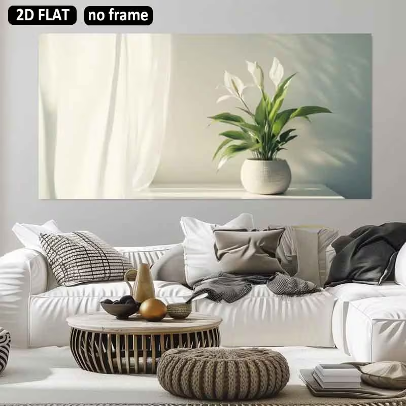 Peace Lily White - 1 pieza (sin marco), Plano 2D,